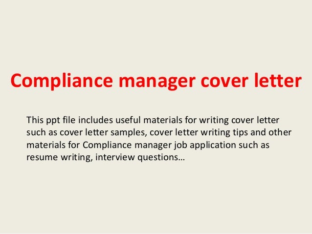 compliance manager cover letter compliance manager cover letter