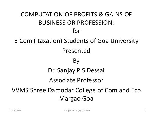 profit and gains of business or profession pdf