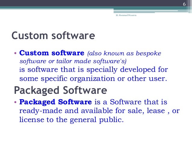 types of custom written software