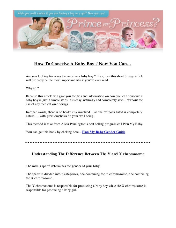 How To Conceive A Baby Boy Naturally