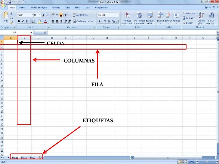 Resultado de imagen para columna, celda fila excel