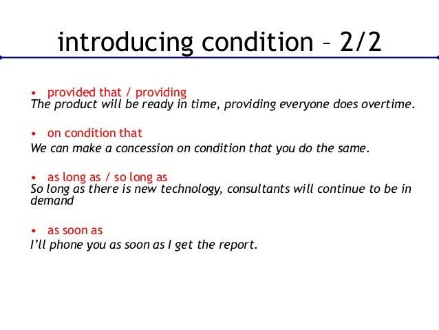 Expressing Conditions in English