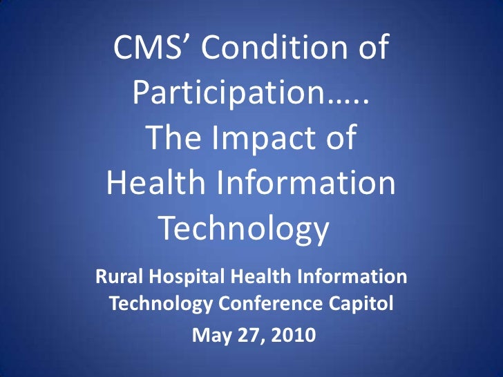 Conditions of participation presentation