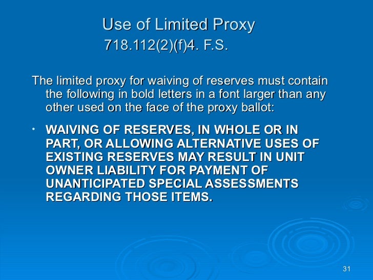 form proxy condo