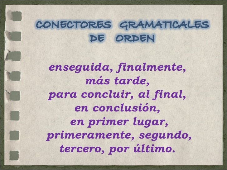 Resultado de imagen para conectores de orden