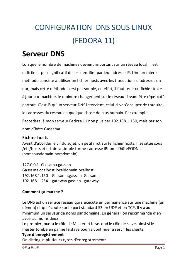 comment installer dns sous linux