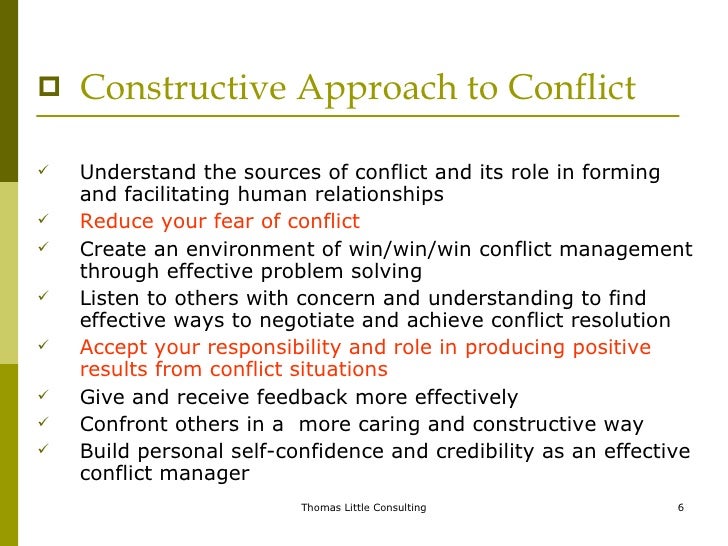 Problem Solving And Conflict Resolution