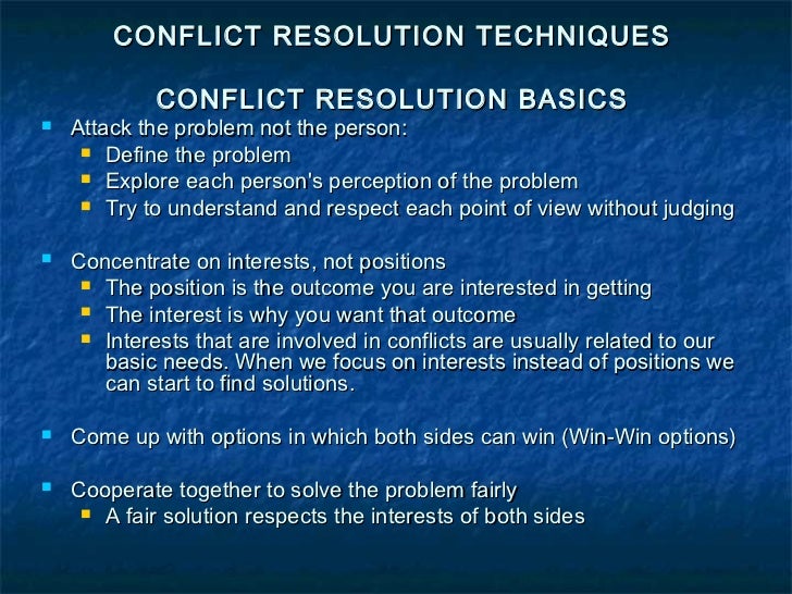conflict can have a positive outcome Nature of conflict potential outcomes task conflict on a complex problem: thrashing out issues of strategic consequence, divergent viewpoints, disagreements on the right course of action positive outcome: good business solutions and good decisions can emerge high potential for team. conflict can have a positive outcome Nature of conflict potential outcomes task conflict on a complex problem: thrashing out issues of strategic consequence, divergent viewpoints, disagreements on the right course of action positive outcome: good business solutions and good decisions can emerge high potential for team.