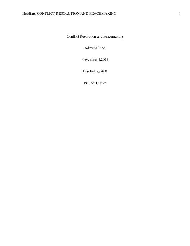 Conflict resolution papers