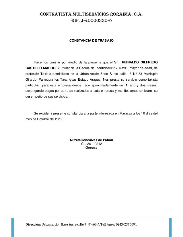 formato certificacion laboral word