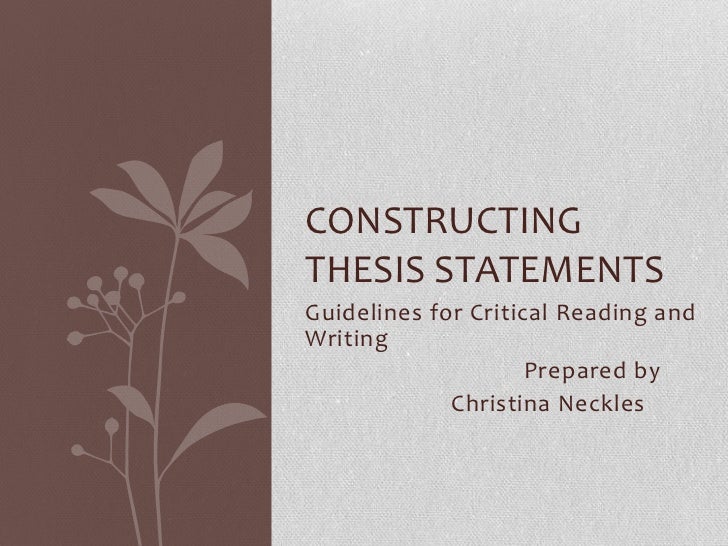 Creating A Strong Thesis Statement