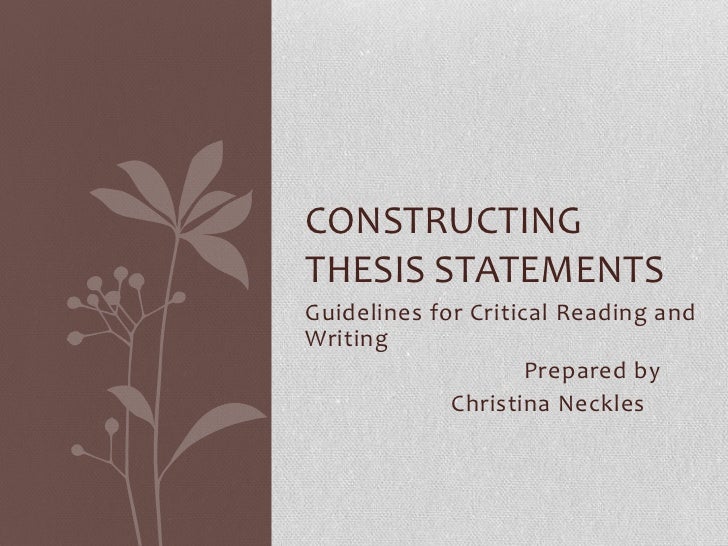 Exercises on writing thesis statement