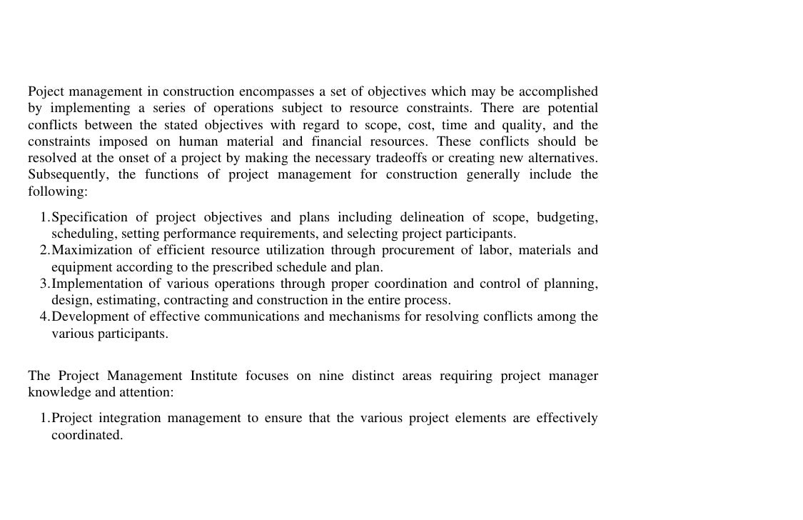 Detailed thesis in construction management