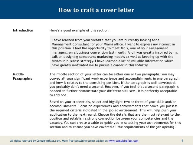 Consulting cover letter vault
