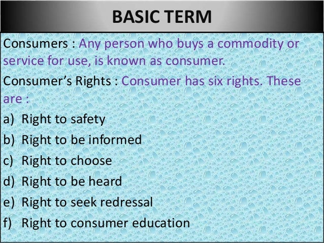 Consumer rights economics cbse class 10