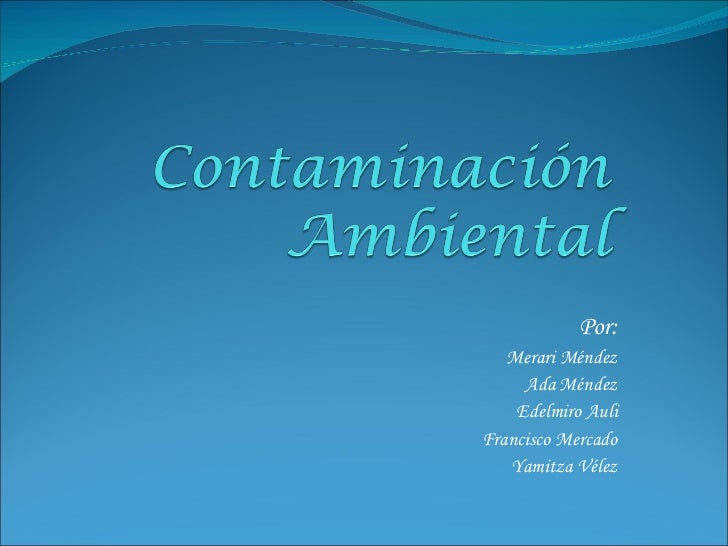 La Contaminacion Ambiental La Contaminacion Ambiental