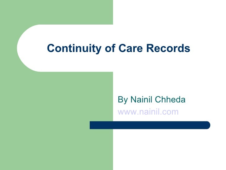The Continuity Of Care Record