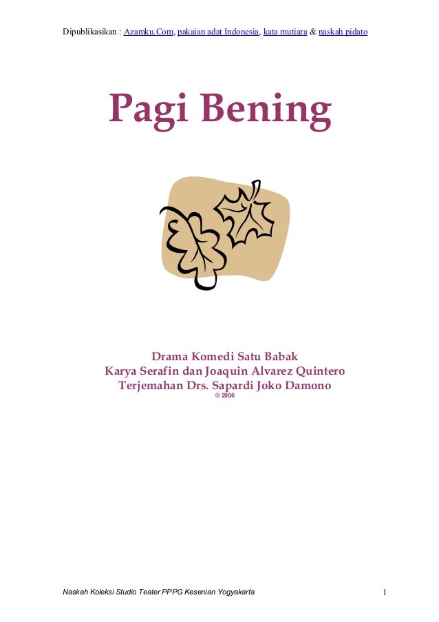 Contoh Naskah Drama Pendidikan Orang Artikel