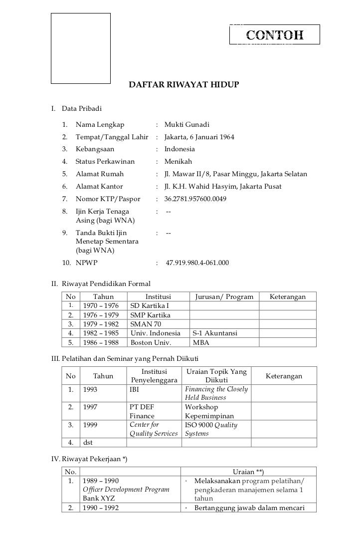 Contoh cv fit n proper test multifinance