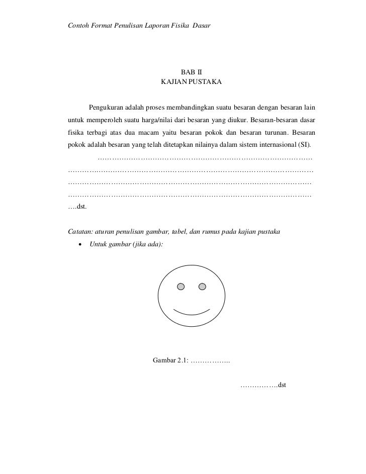 Contoh format laporan