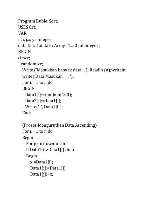 Contoh Program Array Dalam Pascal