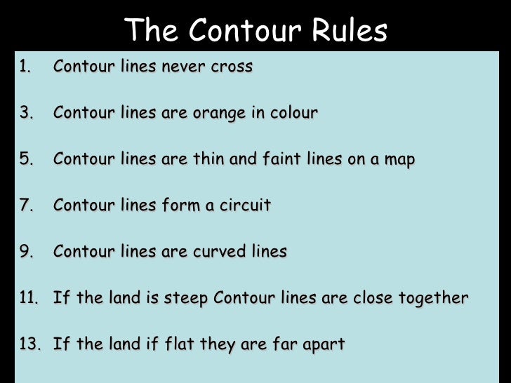 Contour Line Drawing Rules : Contour lines