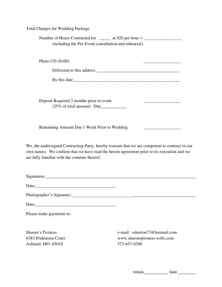 event photography contract