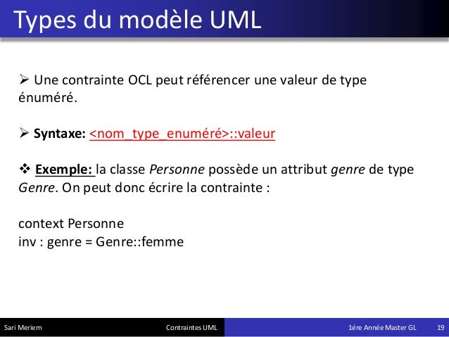 exemple de contrainte ocl