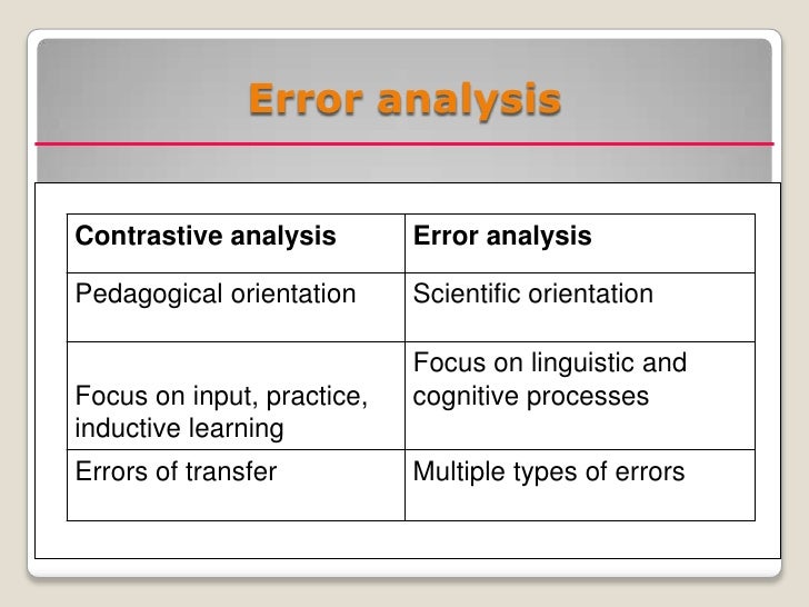 Contrastive Analysis contrastive-analysis