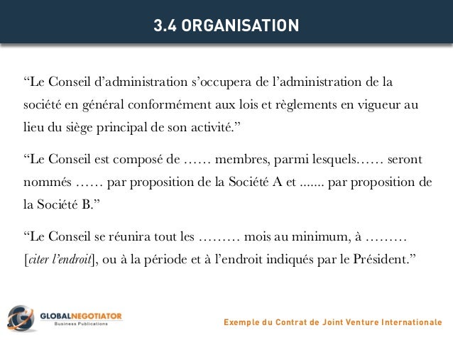 CONTRAT DE JOINT VENTURE INTERNACIONALE  Modèle de Contrat et Exemple