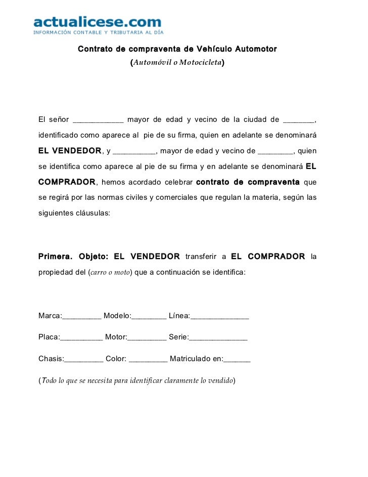 Compraventa de carro