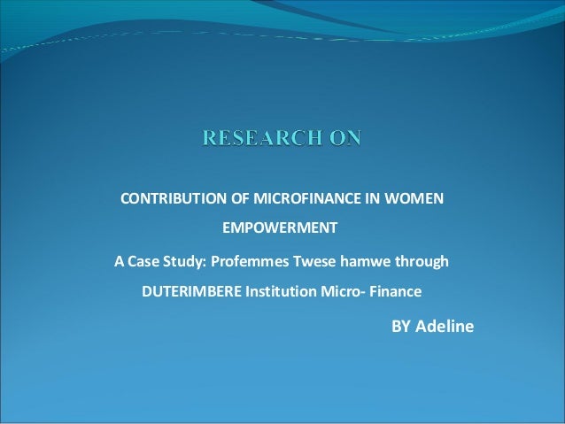 Research proposal on microfinance and women empowerment picture