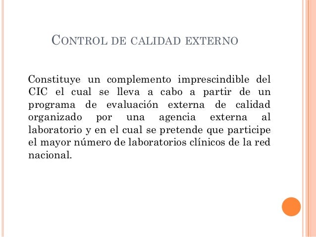 CONTROL DE CALIDAD DE LABORATORIO CLINICO | efloresj57