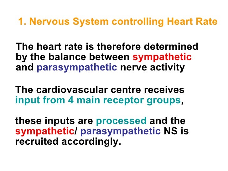 Control of heart rate