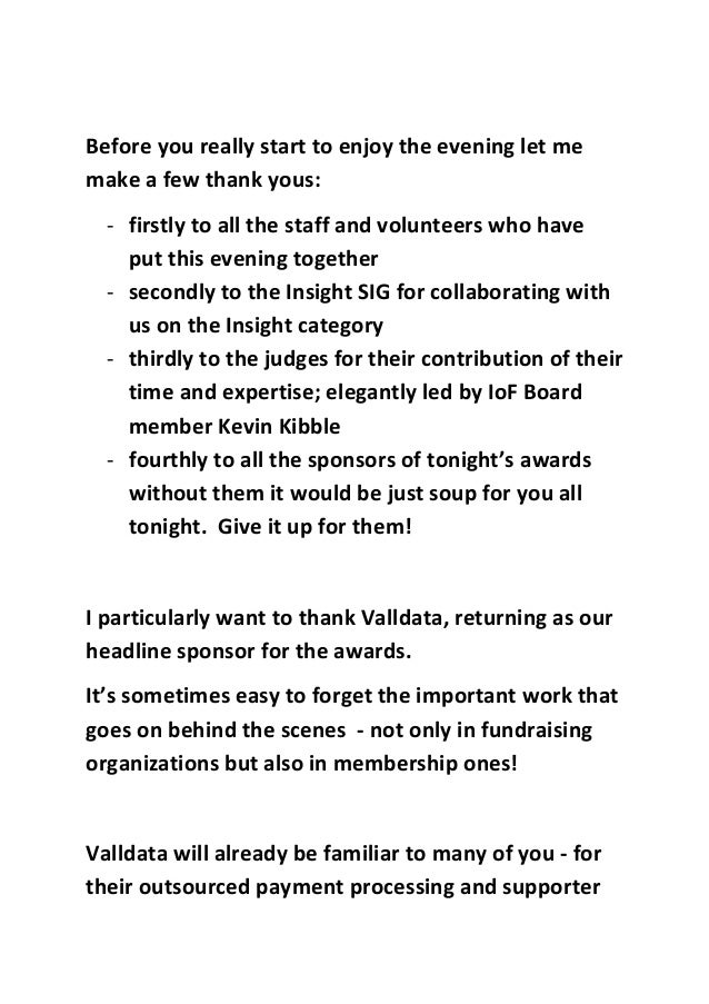 writing a vote of thanks speech