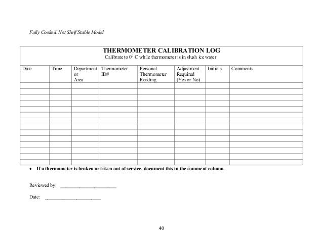 thermometer calibration log