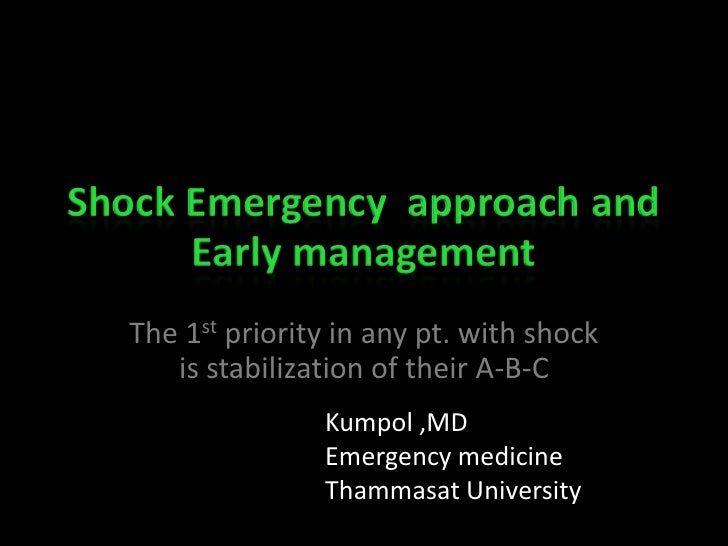 Shock Emergency approach and management