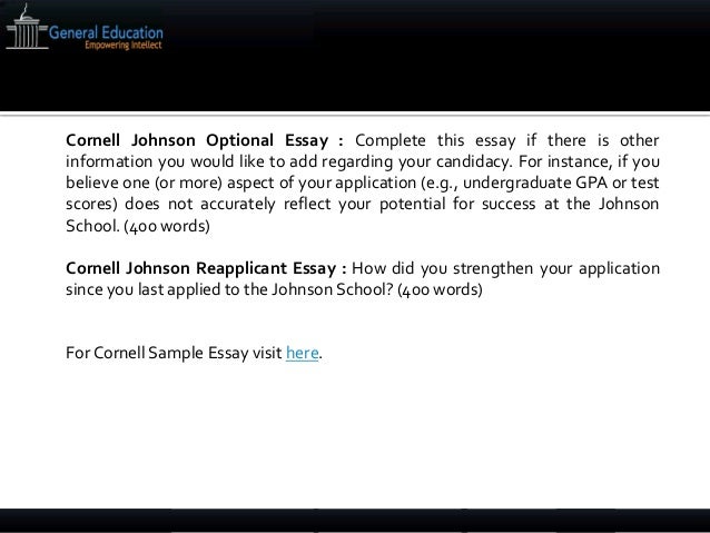 cornell mba essays