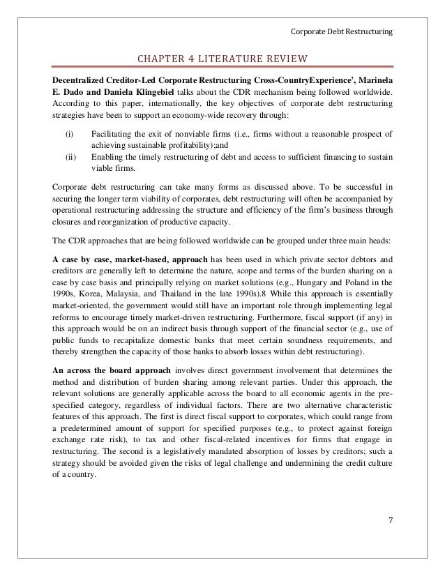 restructuring debt essay Corporate restructuring essay (lbo) is an acquisition of a company in which the acquisition is substantially financed through debt 4 divestment. restructuring debt essay Corporate restructuring essay (lbo) is an acquisition of a company in which the acquisition is substantially financed through debt 4 divestment.