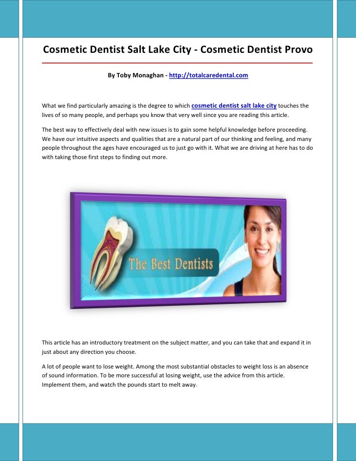 Cosmetic dentist salt lake city