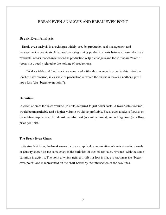 Accounting Break Even Analysis 116