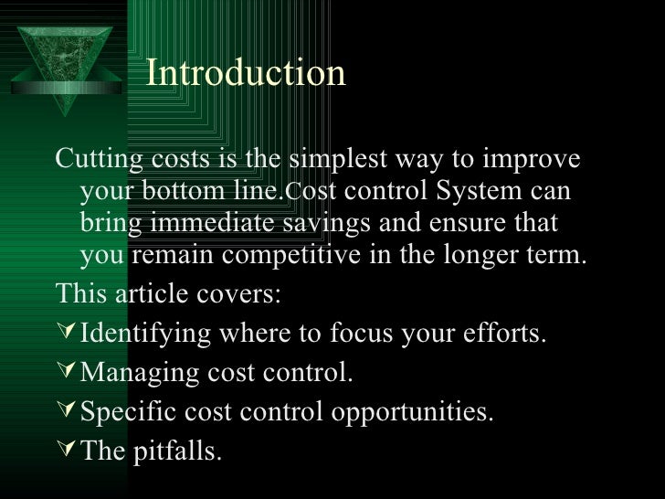 introduction to cost control Introduction of production and operation management introduction of production and operation management cost estimation and control (e). introduction to cost control Introduction of production and operation management introduction of production and operation management cost estimation and control (e).