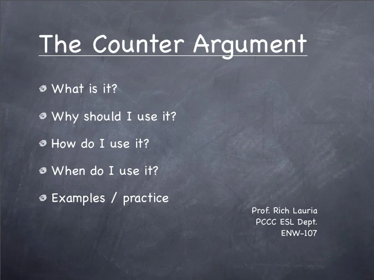 counter argument presentation counter argument essay topics