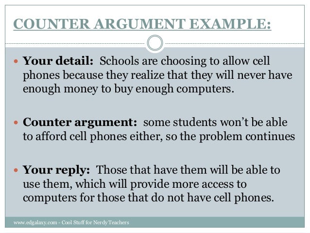 Example of a counter argument in an essay