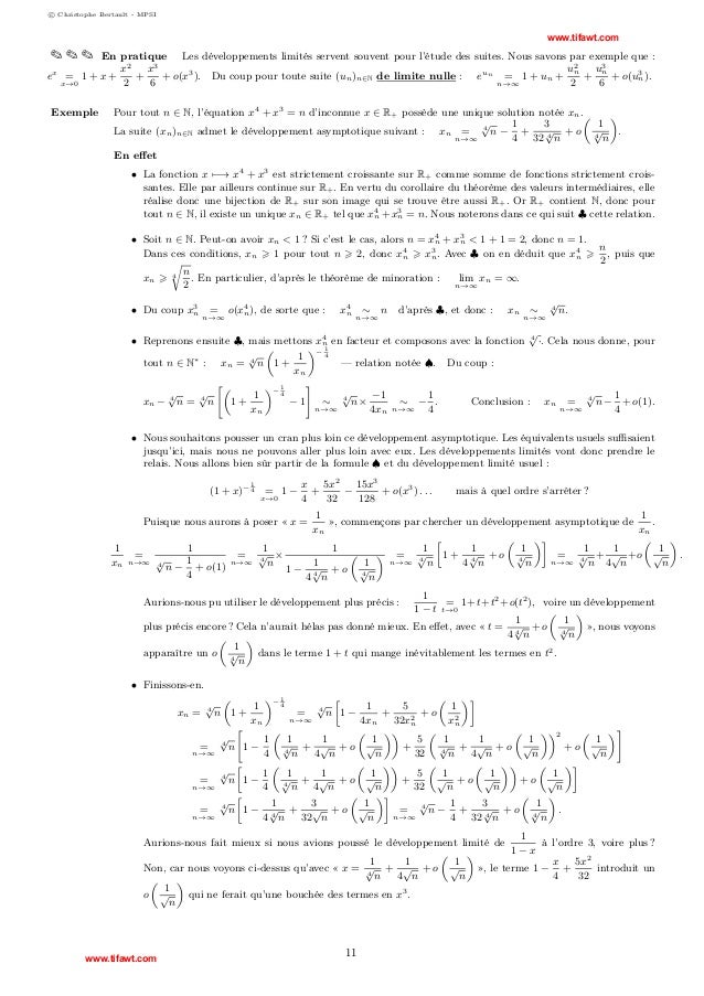 exemple de developpement limite en 0