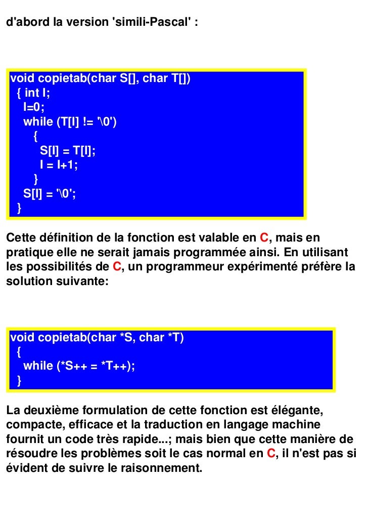 Langage C Remplir Un Tableau De Char Cours langage-c