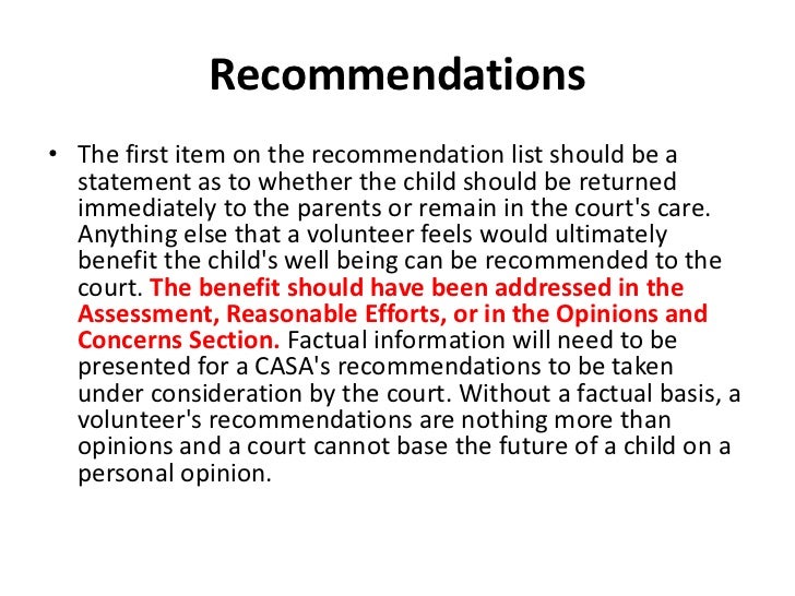 court writing a statement