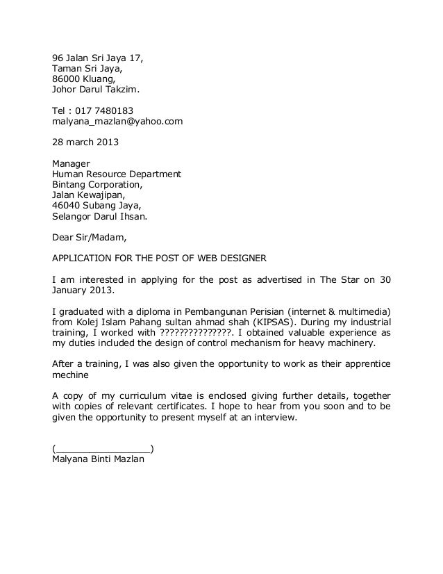 dear madam sir cover letters