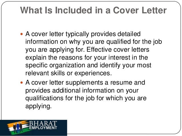 what should be included in a cover letter what is a cover