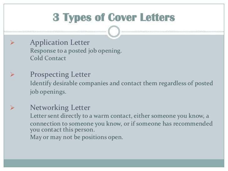 3 types of cover letters